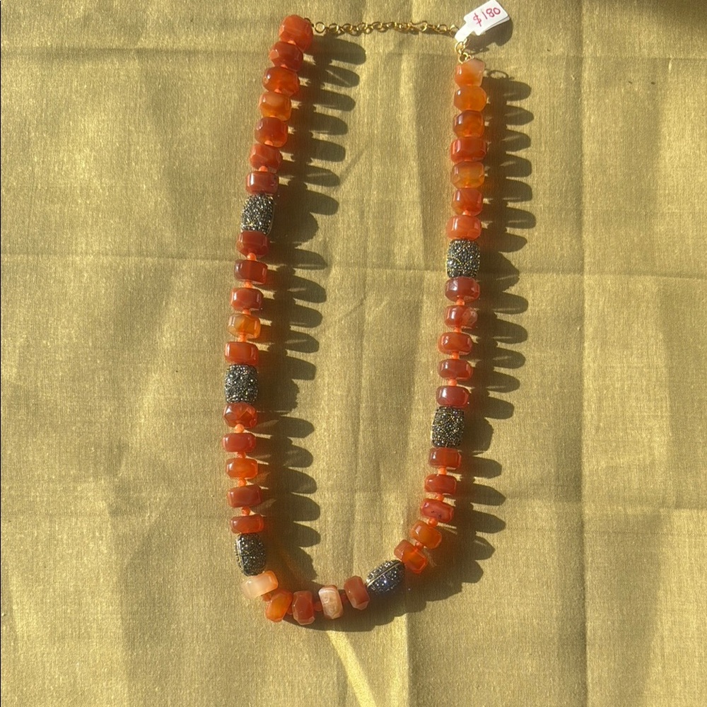 Elegant Orange Beaded Necklace